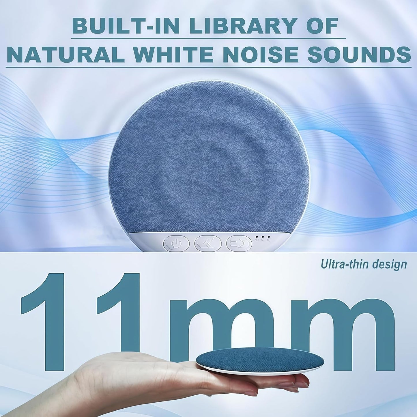 Generic 3.8x0.4Inch Sleep Speaker Under Pillow, Ultra-Thin Bluetooth Pillows Speakers with White Noise Sound, Volume