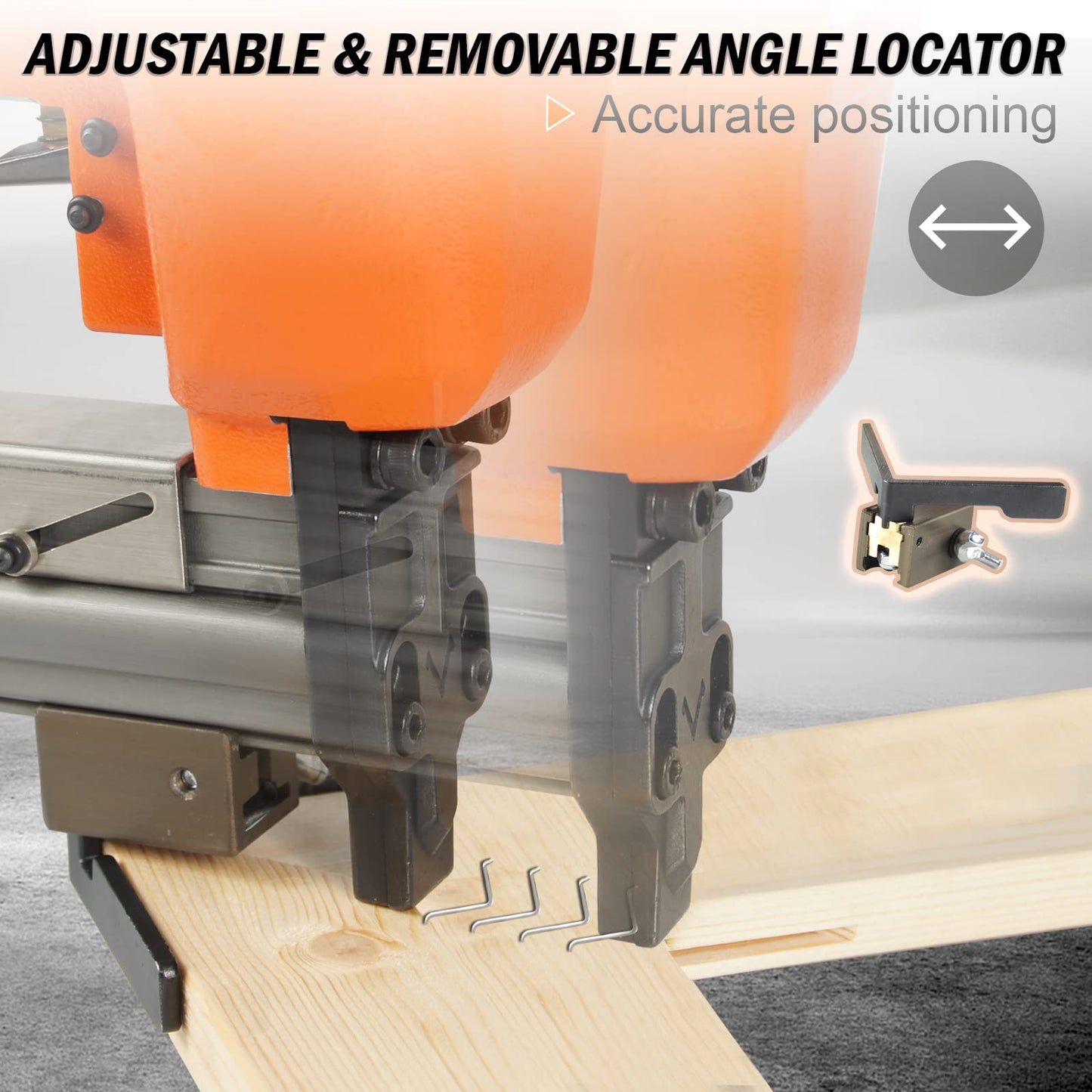 KAMSIN V1015 30 Gauge Pneumatic Picture Frame Nailer with 4,000 PCS 9/32"(7mm) Leg Length Usually used in picture frames, frame joining,wood corner joining, etc