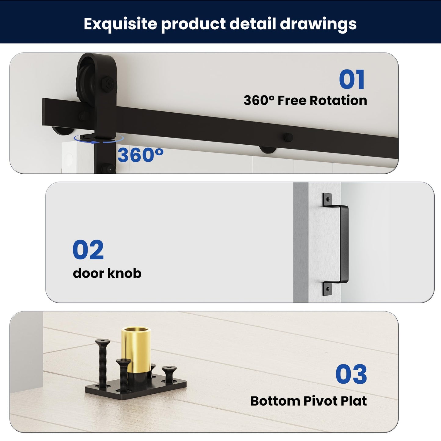 Bifold Barn Door 36" x 84", MDF Bi-Fold Sliding Closet Doors with Hardware Kit Included, Pre-Finished Easy Assembly, Water-Proof PVC Surface & Save Space, H-Frame, 40" Track for 2 Doors,White