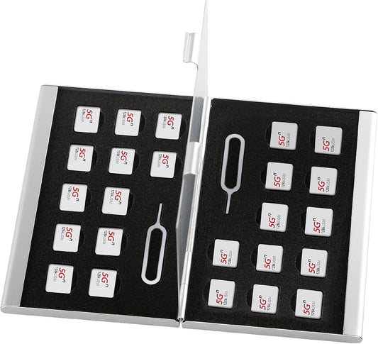 M EGA MEGACUBE 26Slots 24 2 Aluminum SIM Card Case, Ultrathin SIM Card Holder, Fit for Nano sim Card and Cell Phone