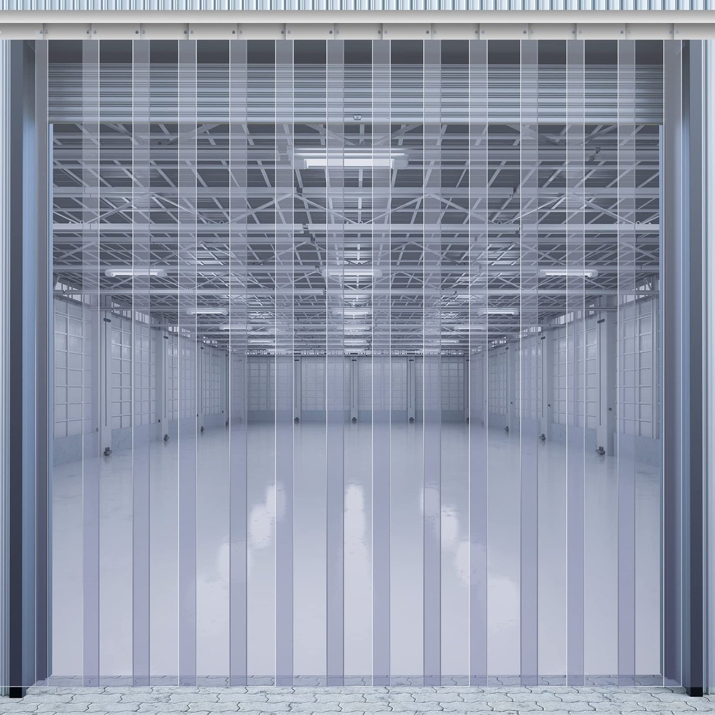 Juexica 36 x 96 Inch Plastic Strip Door Curtain Kit 0.08'' Walk in Cooler Curtains Thickness PVC Freezer Door Curtain Smooth Waterproof Hurricane Shutters Gate for Warehouse Garage Industry(Clear)
