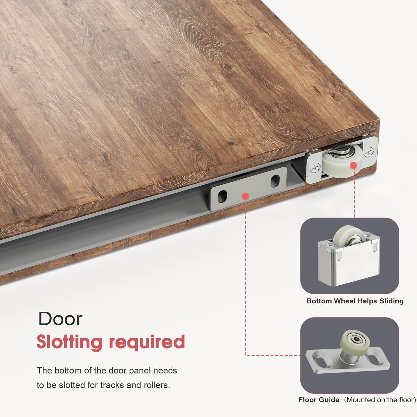 CEAKIAN 42" Concealed Sliding Barn Door Hardware Kit with Soft Close Mechanism for 34in Passage Opening, Hidden Wall Mount for Interior Wooden Door (NO Door)
