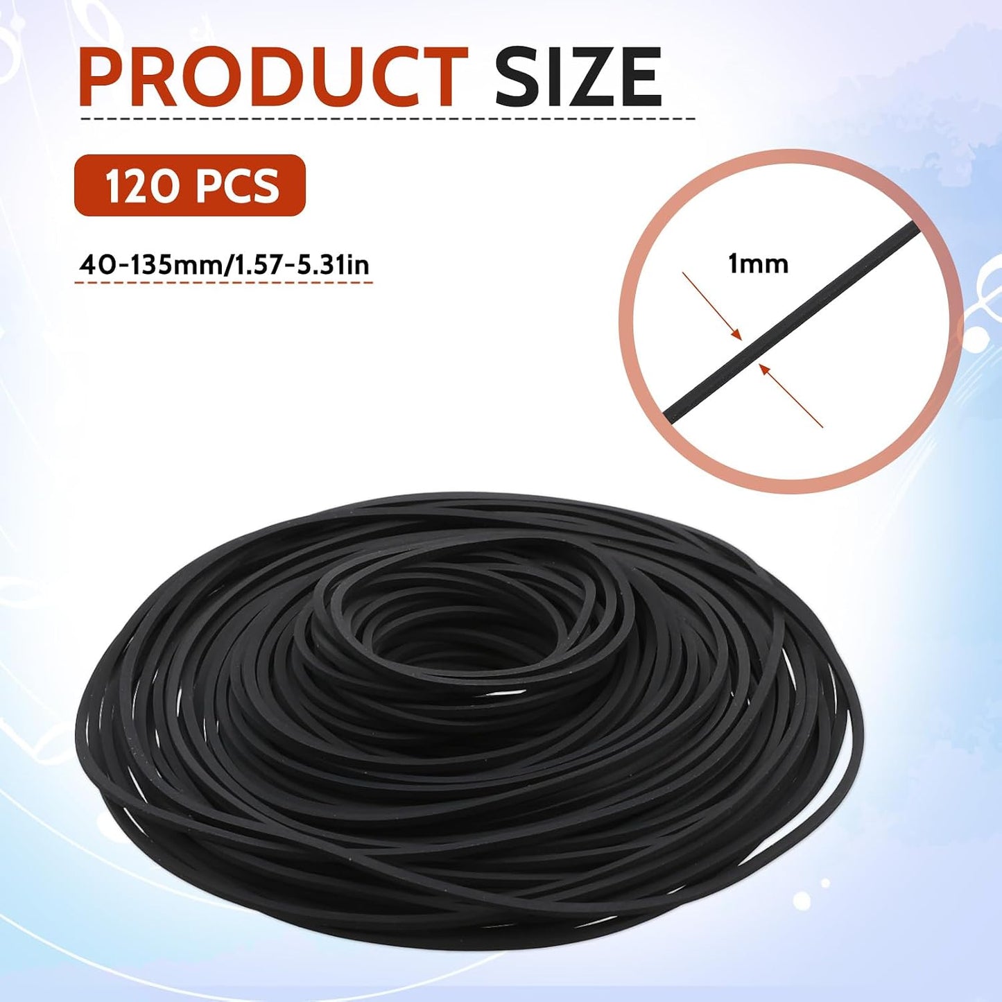 EupHHonycs 120 Cassette 40-135 Mm Cassette PCS Belts, Recorder Belts, Repair Maintenance Mix Tape Machine Rubber Belt
