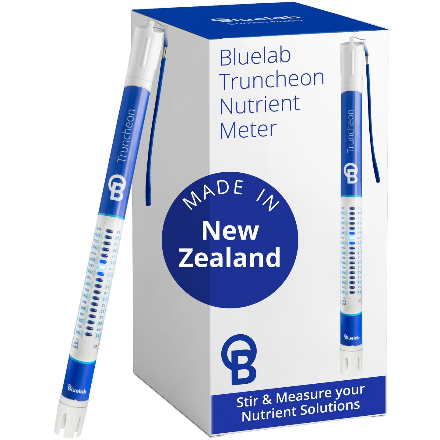 Bluelab TRUNV2 Truncheon Nutrient Meter, Digital Conductivity Tester in Water (Scales Include: EC, 500, ppm 700, CF, TDS) Tool for Hydroponic System and Indoor Plant Grow, White