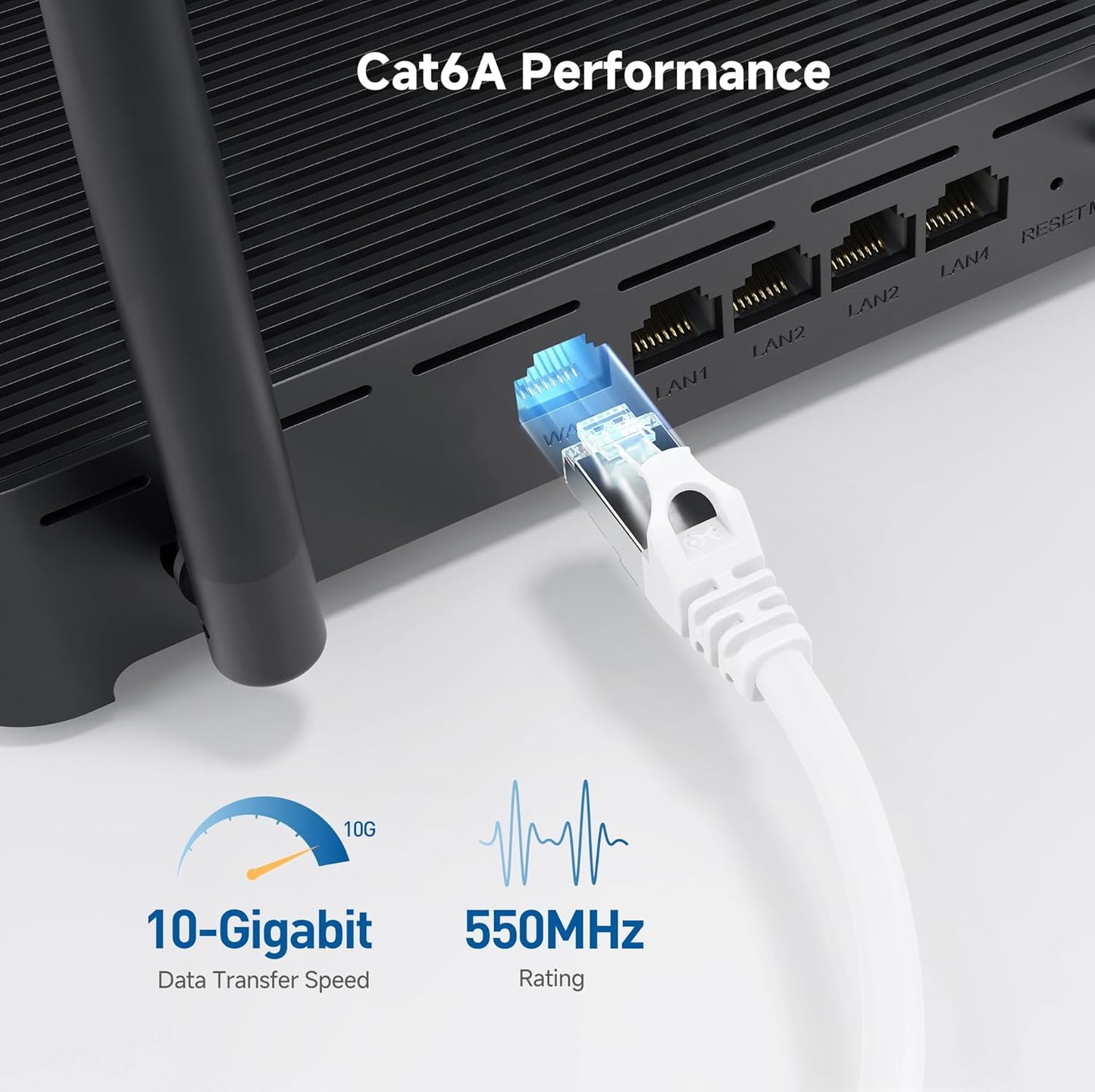 10Gbps 5-Pack 6A 7ft, 6A Cat6A Cable Matters Snagless Shielded Cat Ethernet Cable - Cat Cable, Cord, Ethernet Cord
