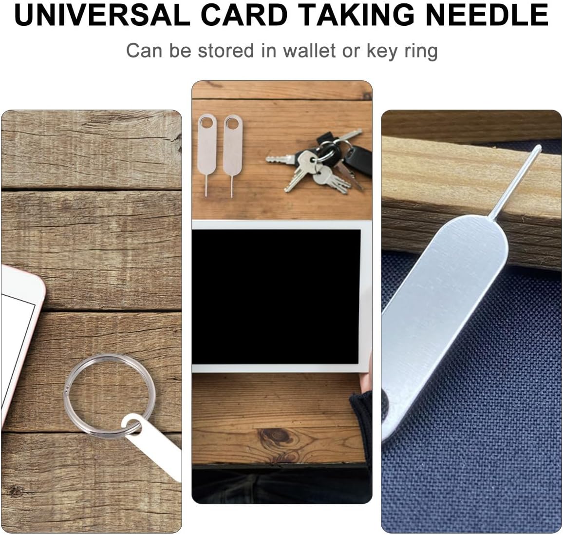 100pcs Gadpiparty Universal Sim Pin Eject Tool Stainless Steel Mobile Phone Sim Tray Remover Kit for Smartphones