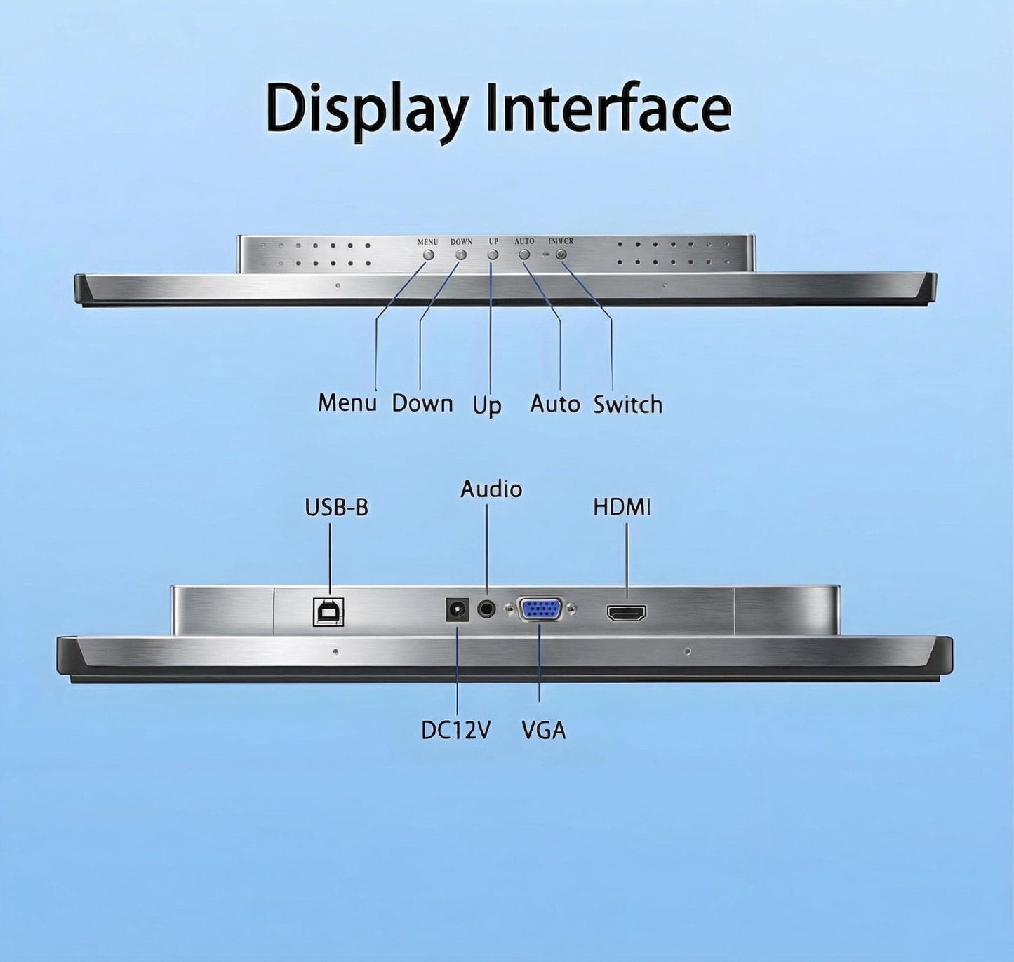RIUIIN 18.5 Inch Industrial Touch Monitor Open Frame,1920x1080 Resolution Waterproof Impact-Resistant,dustproof and Oil Proof,VESA+Panel Mount, for Kiosk, Automation, POS，Vending,Digital Signage