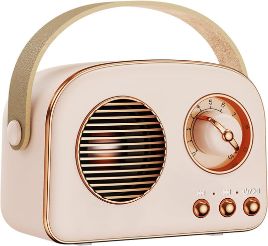 SpringFlora Retro Bluetooth Speaker, Cute Mini Portable Wireless Speaker with TWS for Home Outdoor Travel, Vintage