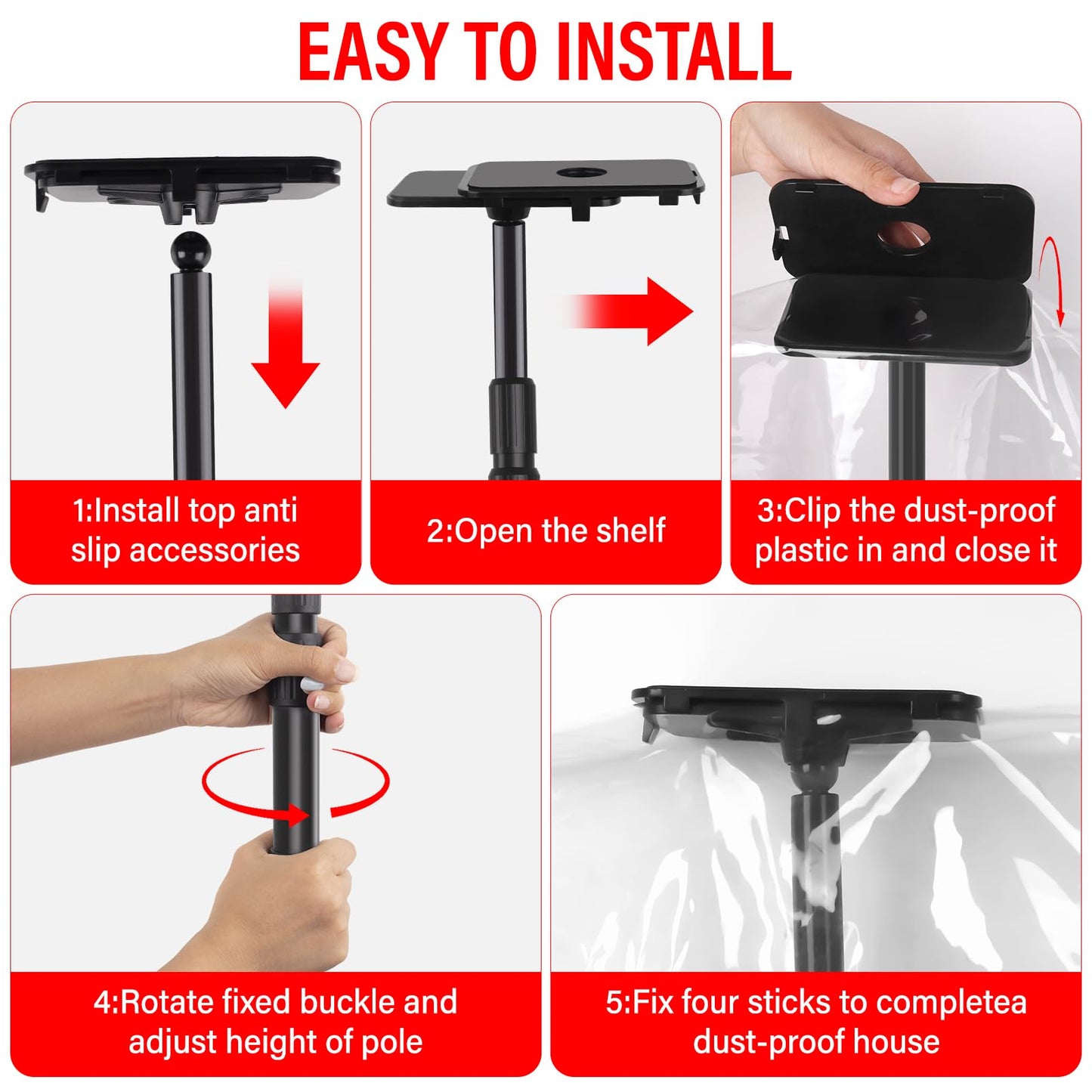 10FT Dust Barrier Poles Kit,Spring Retractable Zipper Wall Poles for Dust Barriers System,Home & Construction,Spring Barrier Loaded Poles for Renovation & Construction Renovation(Exclusive Patent)