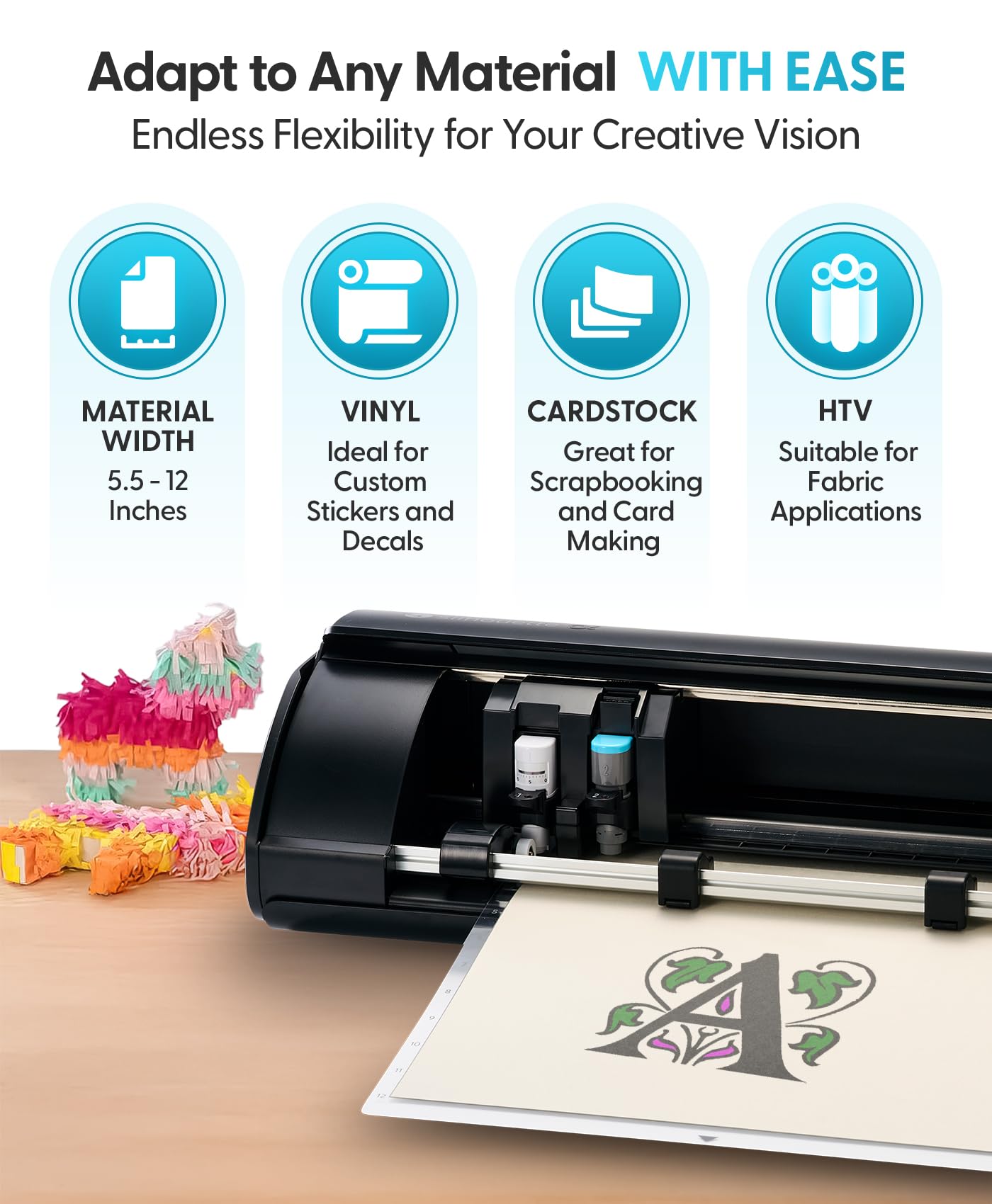 Silhouette America Cameo 5 Alpha (α) - Smart Cutting Machine for Print & Cut - Quiet Operation with AutoBlade, Studio Software, Cutting Mat- Matte Black (Machine)
