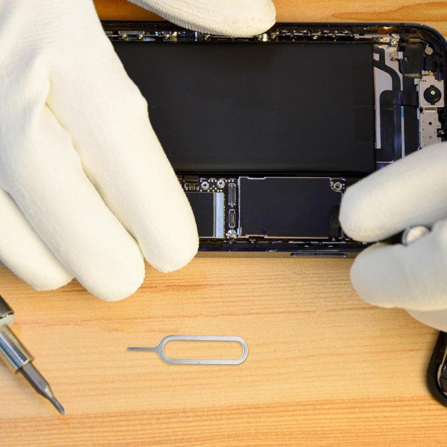 500pcs Set Sim Ejector Pin Removal Tool Universal Sim Card Picker Needle for Cell Phone Repair Silver