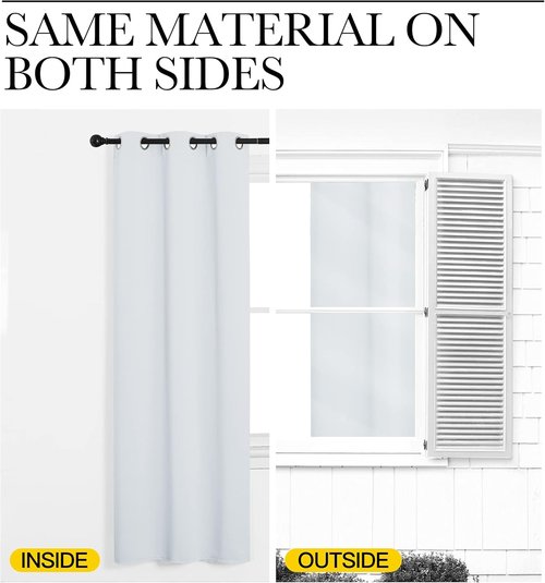 NICETOWN Blackout Curtains - Energy Saving Thermal Insulated Draperies, 55" x 92", Greyish White