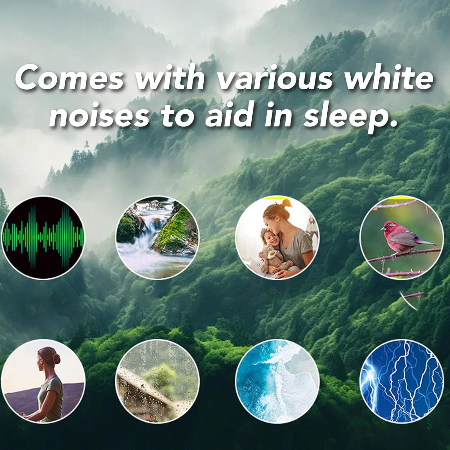 30 60 EBTOOLS Pillow Speaker for Sleeping, Portable Bluetooth Sleep Sound Machine with Minute Auto Shutoff, HiFi Sound