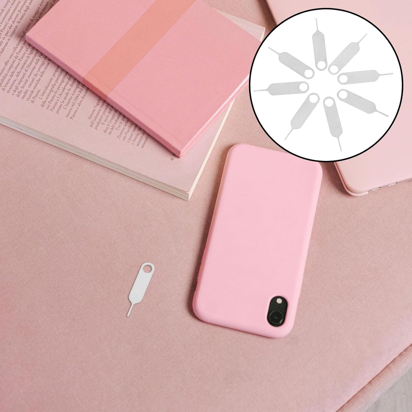 500pcs Kisangel Stainless Steel Sim Card Ejector Pin for Mobile Phones Universal Sim Removal Tool Compact Lightweight