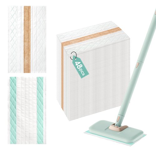 Newbealer 48 PCS Disposable Mop Pads for NB602N Steam Mop, Floor Cleaning Pads, Mopping Cloth Refills for Multi-Surface Cleaning