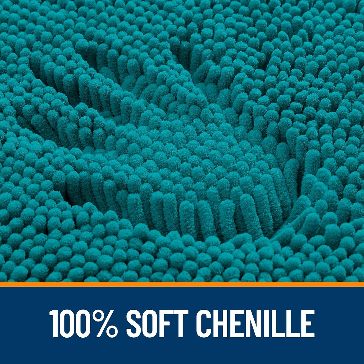 OLANLY Bathroom Rugs - Extra Soft Chenille Bath Mats | Quick Dry, Machine Washable, 36x24, Deep Lake