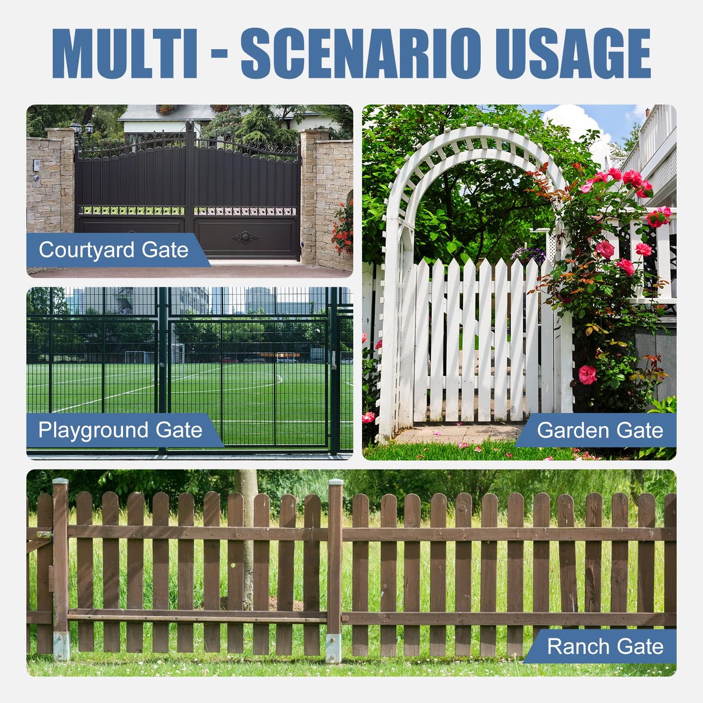 TB200 Hydraulic Gate Closer, 110° Maximum Opening Angle, Durable Automatic Gate Closer for 60–140 Lbs Vinyl, Steel, Wood and Chain Link Fence Gates