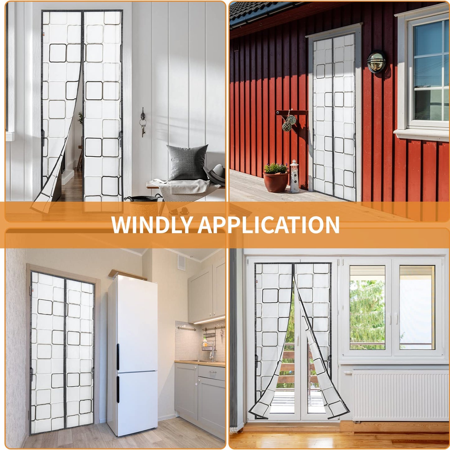 Insulated Door Curtain Magnetic Thermal - 36x82 inch Insulated Door Cover for Winter Doorways Keep Cold/Heat Out Stop Wind Self-Closing for Air Conditioner Room, Kitchen, Bedroom, Back Door, Living