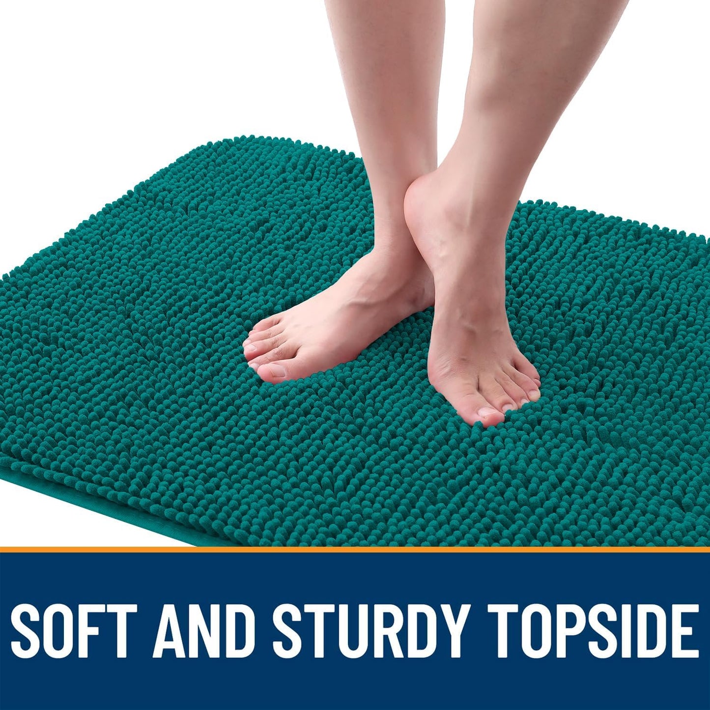 OLANLY Dog Door Mat - Absorbent Non-Slip Washable Doormat for Muddy Paws | 47x24, Lake Blue