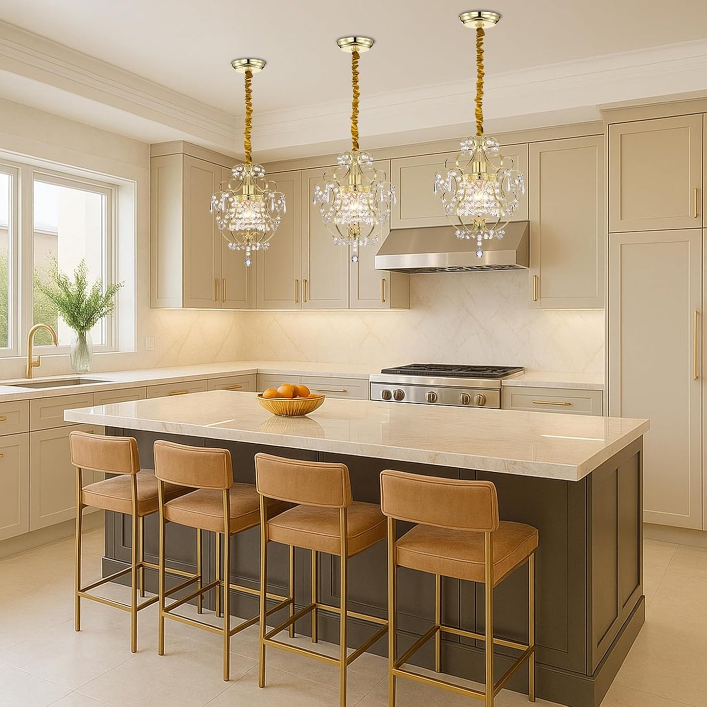 Antique House 1 Pack 70.8 inches Chandelier Chain Covers Gold Cable Covers Brushed Polyester Fabric Chain Sleeve