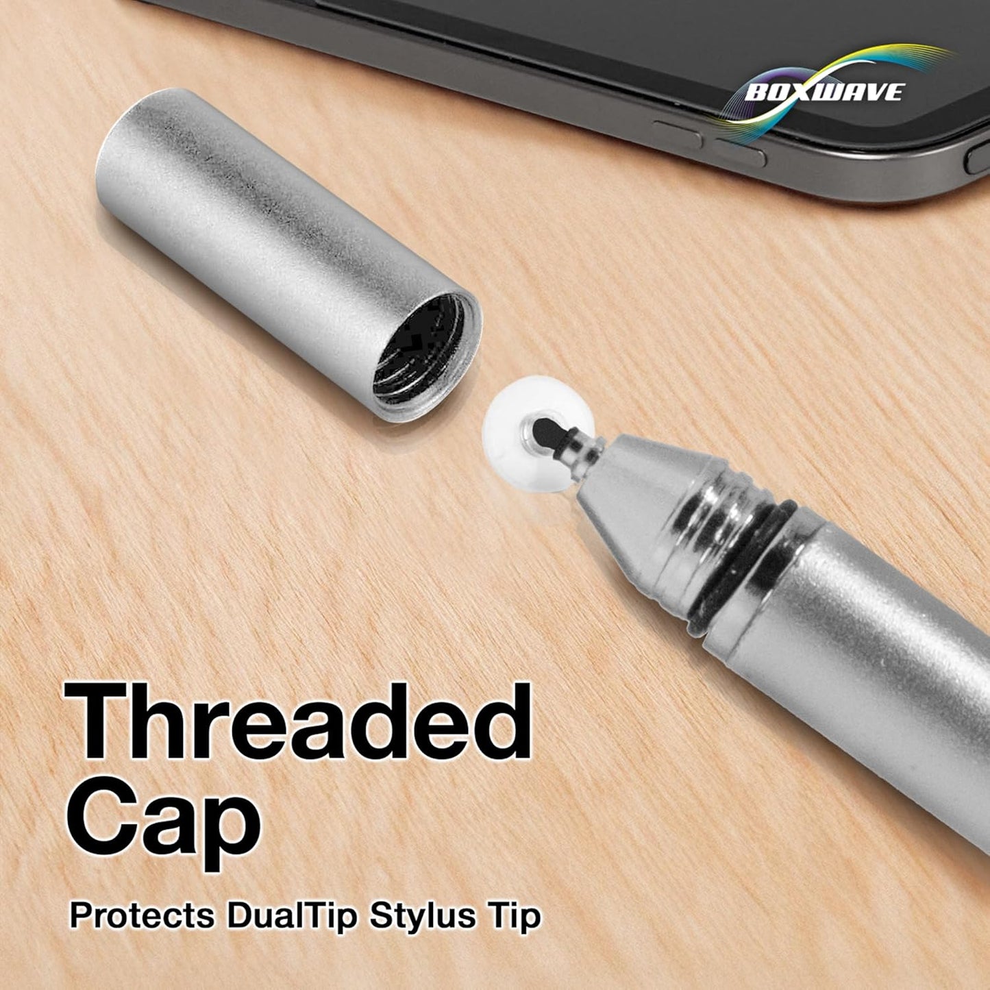 BoxWave (11.0 Stylus Pen Compatible with Lenovo Idea Tab in) - DualTip Capacitive Stylus, Fiber Tip Disc Tip Capacitive