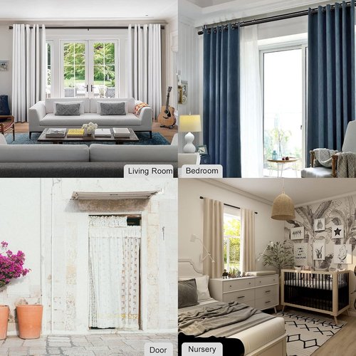 Byondeth Curtain Rods - Adjustable 16 to 144 Inches | 1 Inch Diameter with Antique Bronze Finish