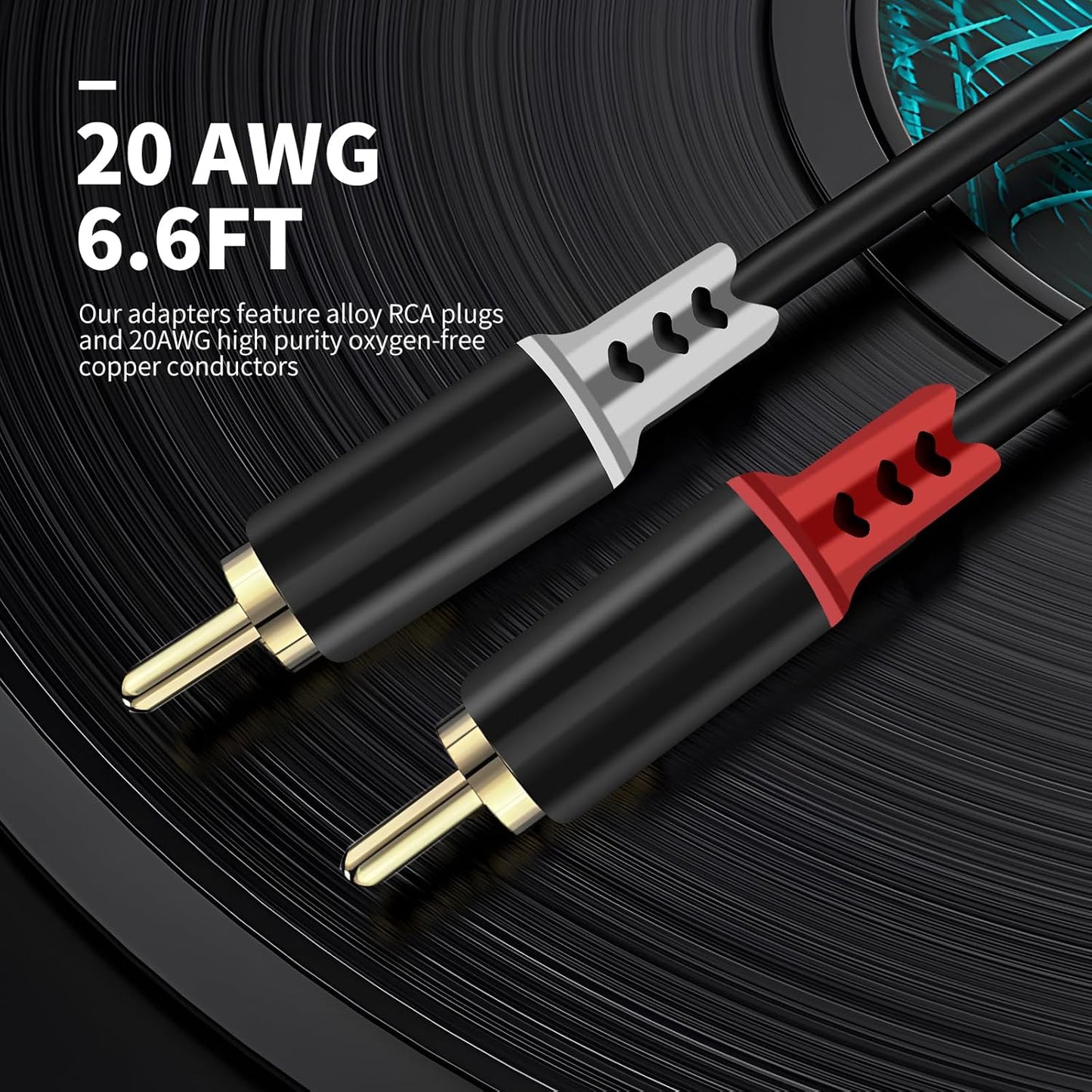 RULGOI 2 20AWG, 9.8FT RCA to Speaker Wire Adapter, Bare Wire Speaker Cables to RCA Plug Adapter Repair Speaker Wire