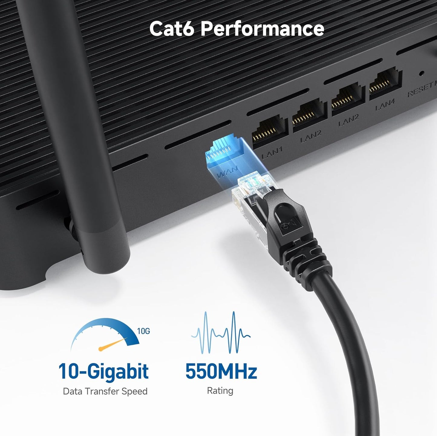 10Gbps 10-Pack 6 6ft, 6 Cat6 Cable Matters Snagless Short Cat Ethernet Cable - Cat Cable, Cord, Ethernet Cord, Black