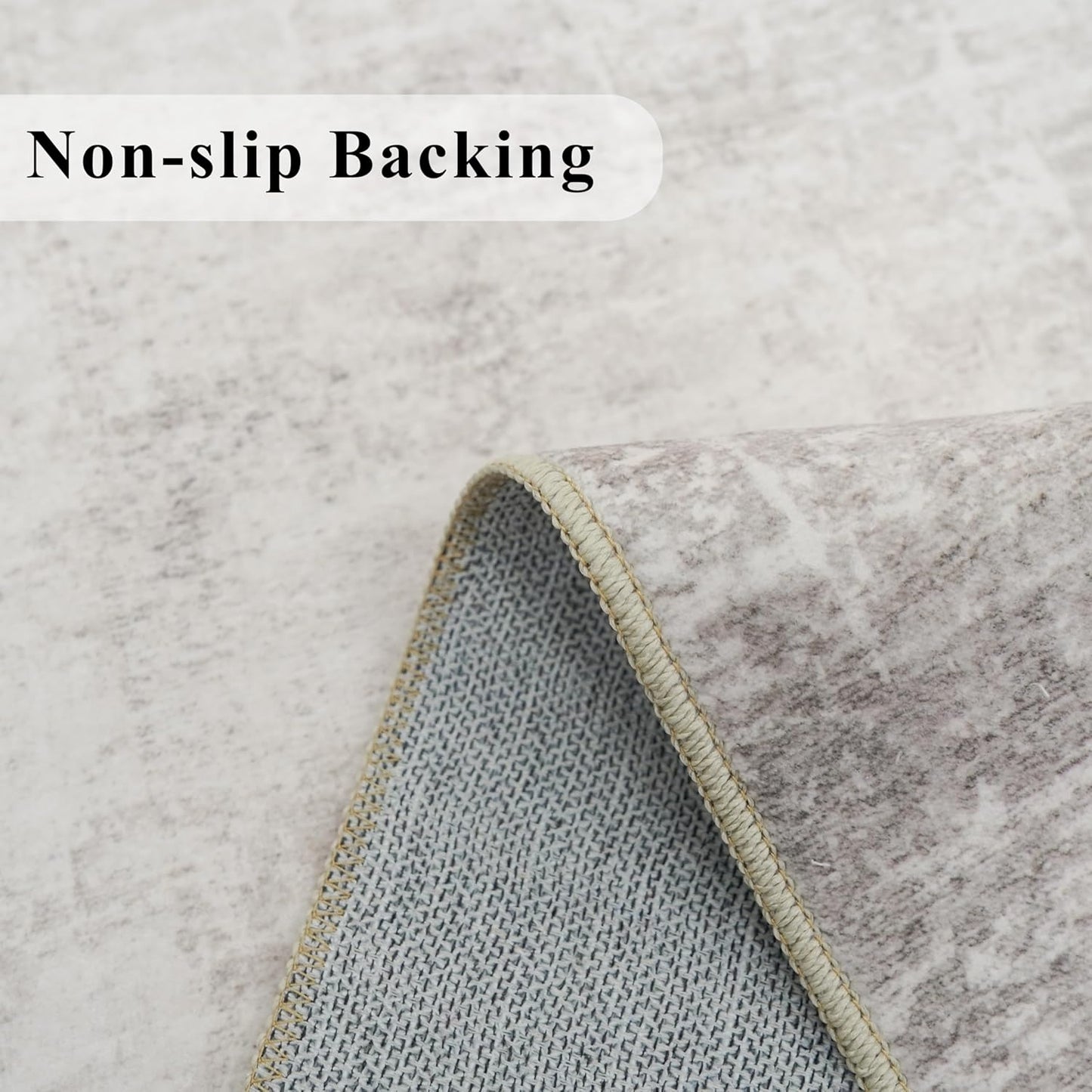 Skiennix Abstract Kitchen Rug Runner - Washable Non-Slip Soft Floor Mat | 3x10 ft Beige/Cream