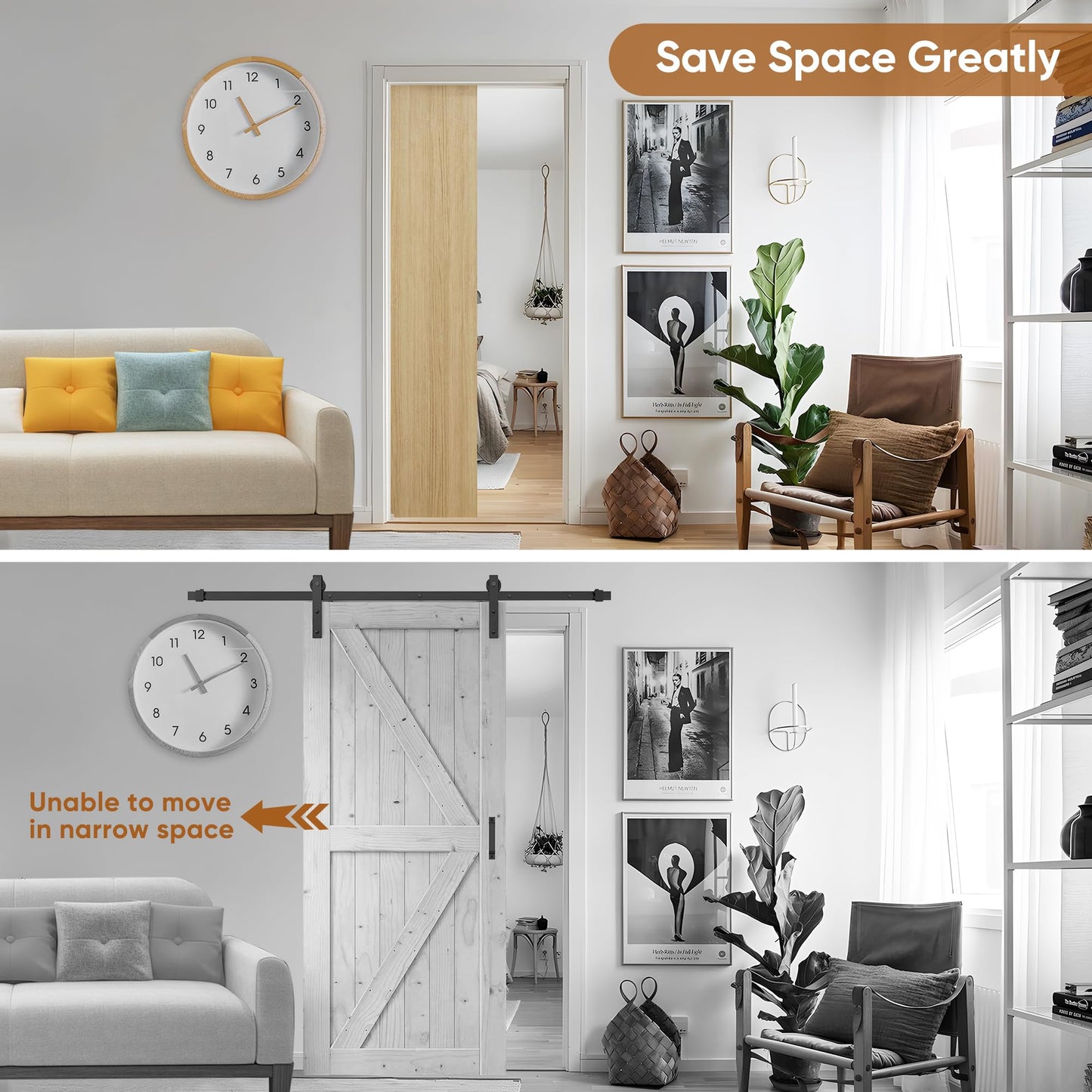 JUBEST 28"x80" Pocket Door Frame Kit with 120LBS Two-Way Soft-Close Mechanism, Easy to Install Pocket Door Kit, for 24" to 28" Wide, Durable Pocket Door Hardware
