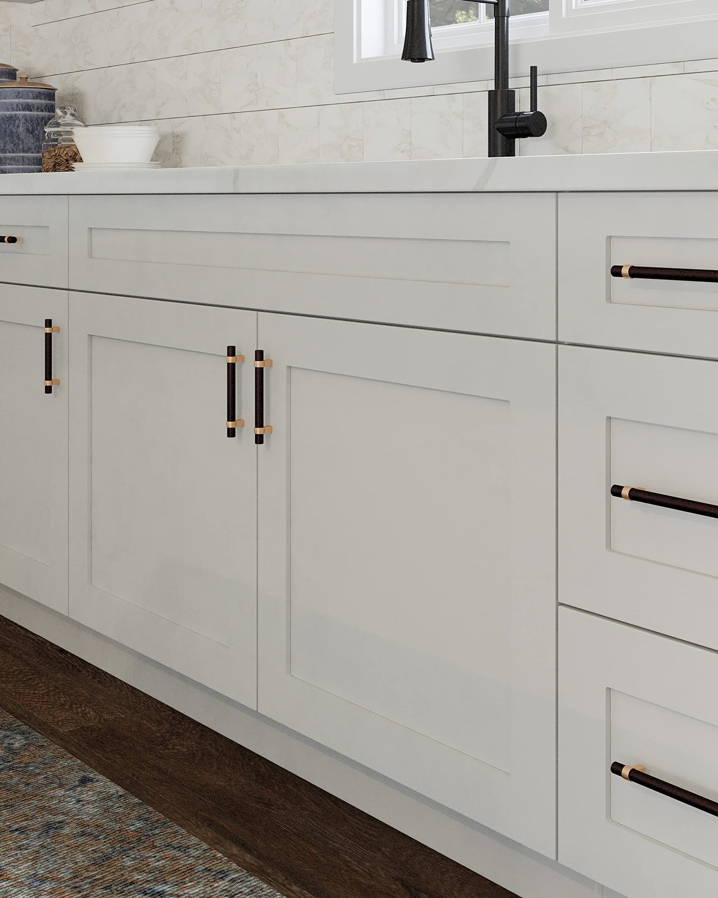 Design House Brookings Shaker Unassembled Sink Base Kitchen Cabinet SB36, 36 W x 24 D x 34.5 H, Painted White, Solid Wood, Design House, 561498
