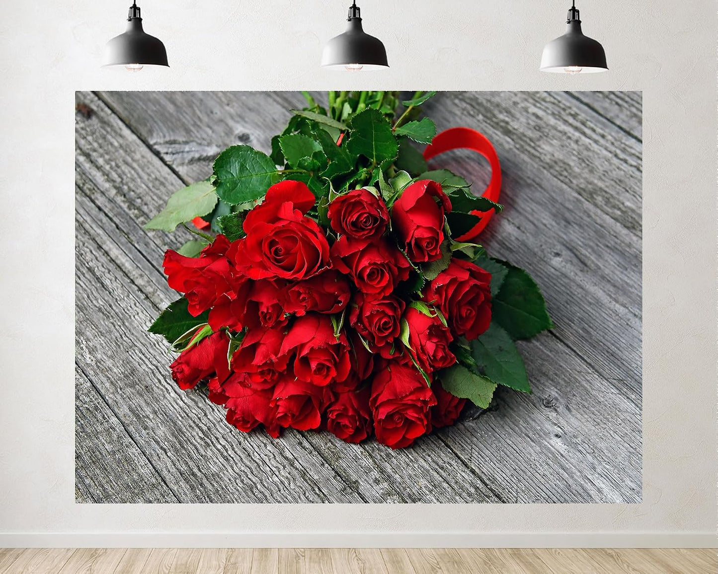 TryKid 10x10ft Romantic Red Rose Bouquet Backdrop Fresh Flower Gift Photography Background Valentine Day Wedding Party