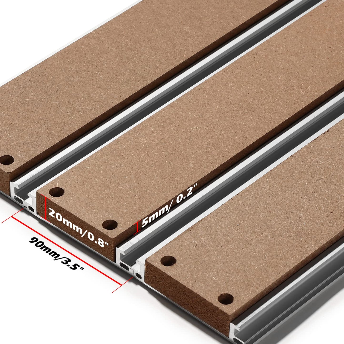 Genmitsu 6060 Aluminum & MDF Hybrid Spoilboard Table for CNC Router Machine PROVerXL 4030 to 6060 XY-Axis Extension Kit, 840 x 600 x 15mm (33.1''x 23.6''x 0.6'')
