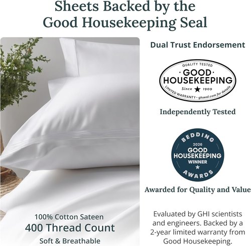 California Design Den Queen Bed Sheets Set - 100% Cotton, 400 Thread Count, Smooth Sateen Finish, Deep Pockets - Seafoam