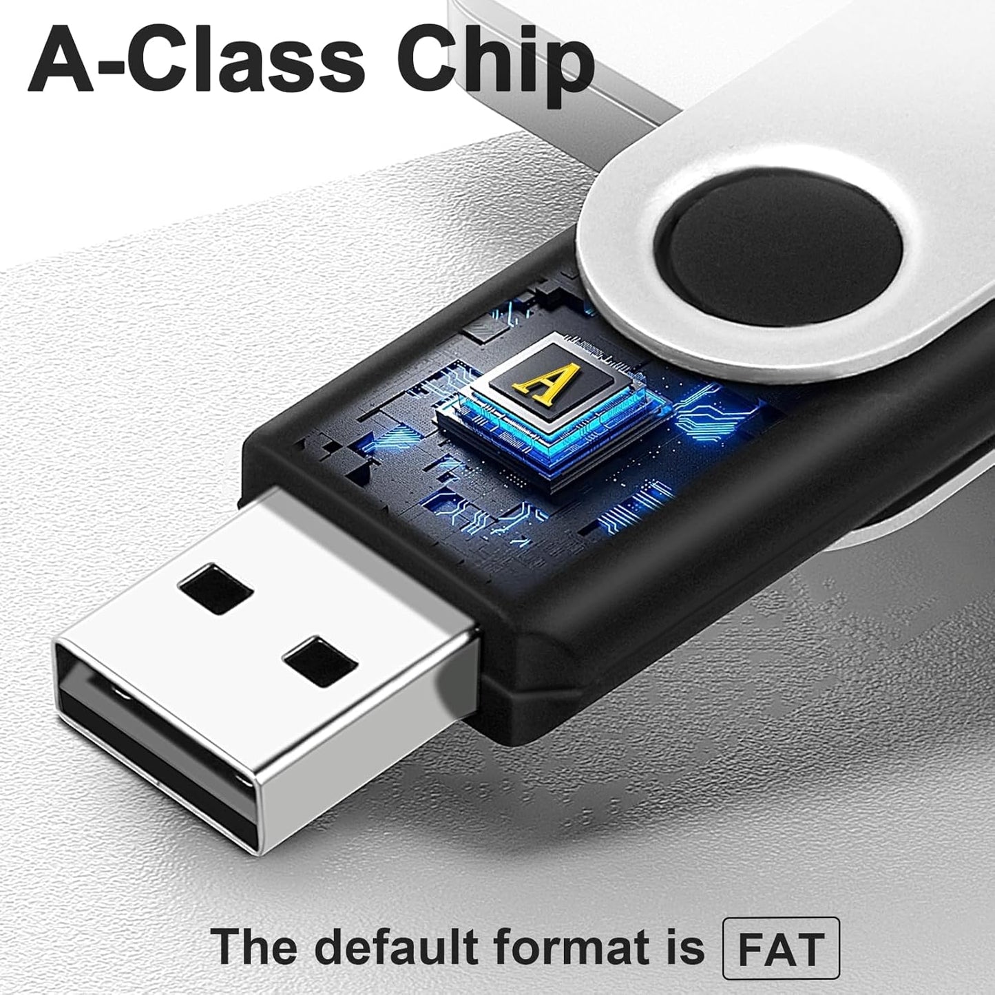 MECHEER 1GB 10 Pack, USB2.0 USB Flash Drive Thumb Drives Memory Stick Jump Drive with Light, Swivel USB Drive Zip Drive