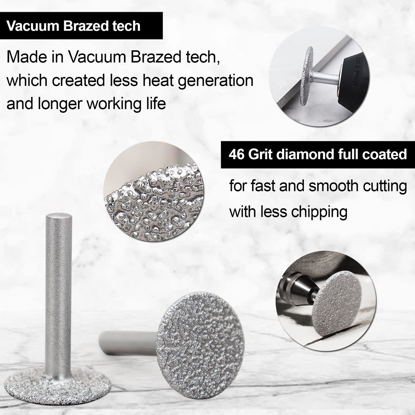 SHDIATOOL Diamond Tile Drill Bits Set,Porcelain Hole Saw, Cutter for Marble Ceramic Granite