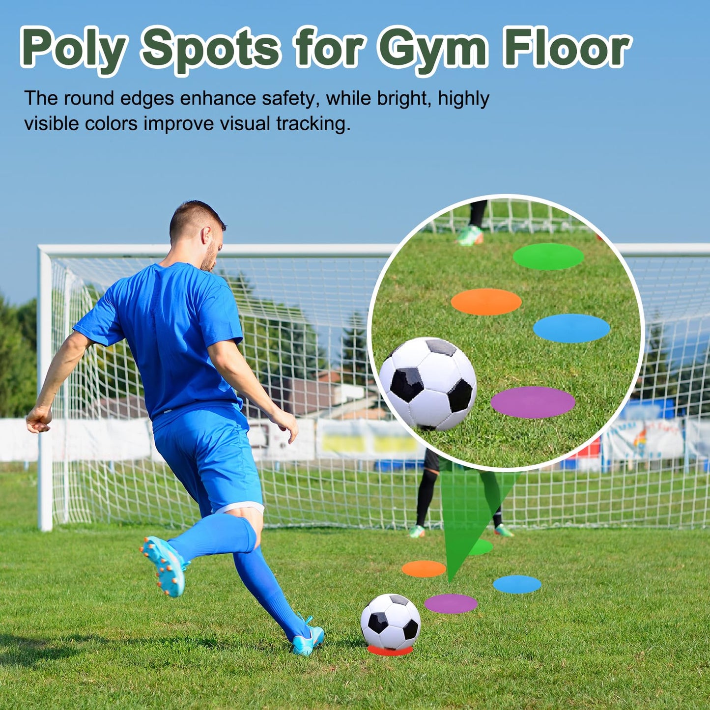 YELARXI Spot Markers for Agility Dot, Non-Slip Poly Spots Floor Dots Flat Field Soccer Training Equipment 9 in & 18 Pcs & Red -Fitting for (Gym/Sports/Training/PE Games/Dance)