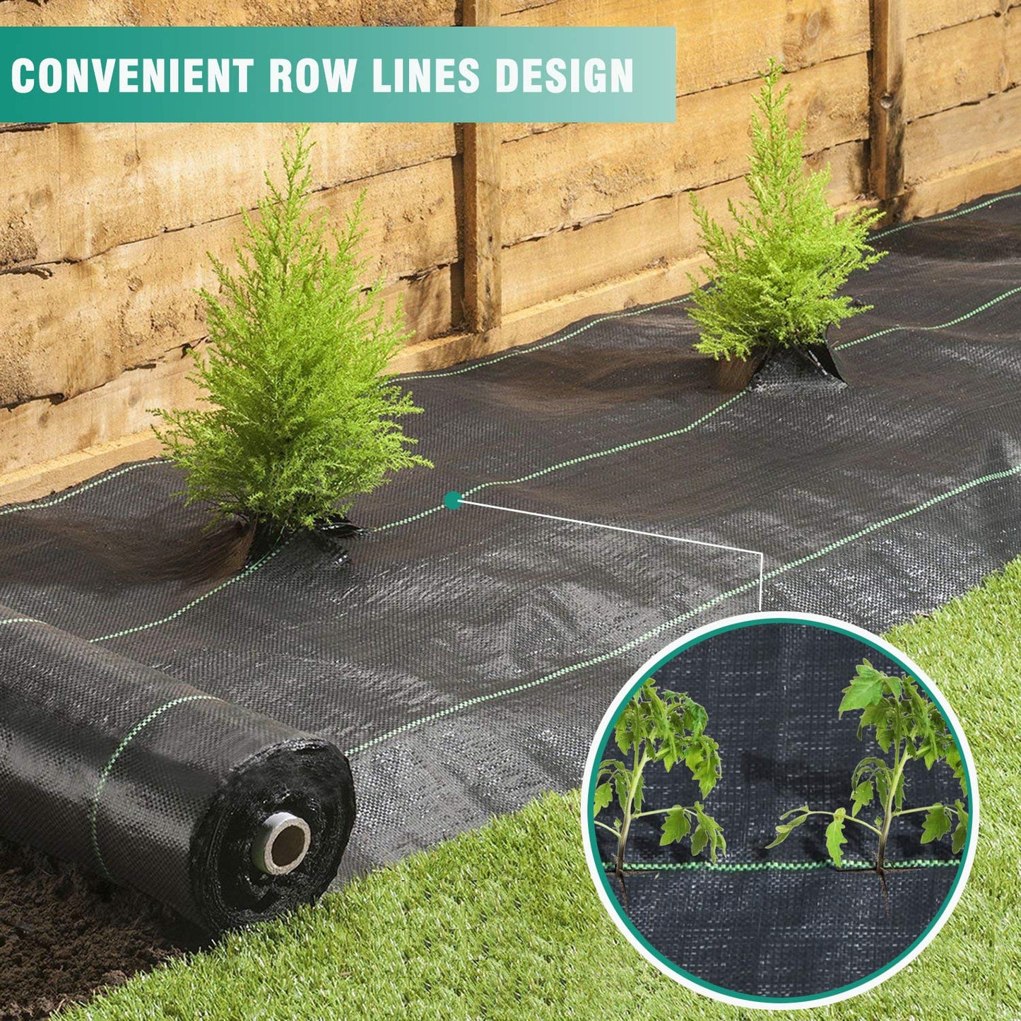 Snail 7ft x 200ft Weed Barrier Landscape Fabric Premium 5oz Pro Heavy Duty Ground Cover Anti-Weed Gardening Mat High Permeability Easy Setup Commercial Outdoor Weed Mat