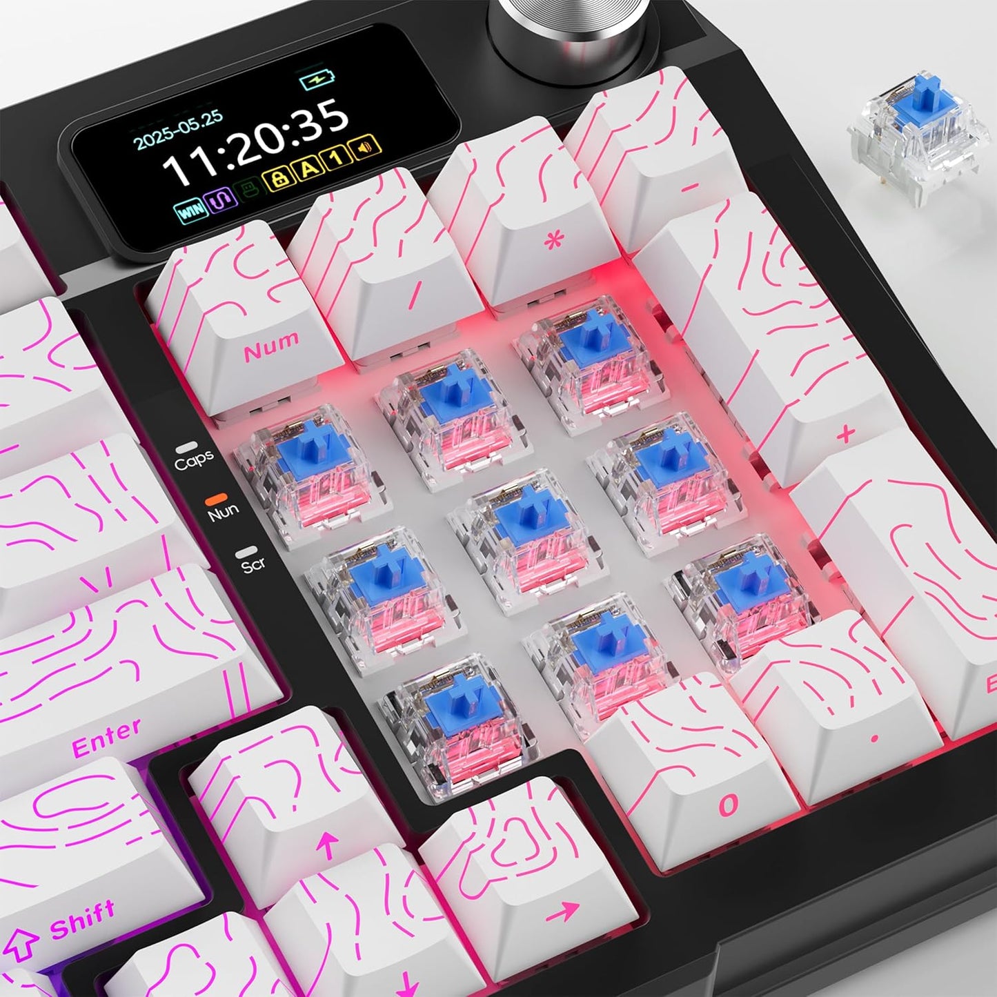 54PCS 3D ZhouWang Blue Switch,Dustproof Click Switch,Crisp clicking Sound with Strong Tactile Feedback, Suitable