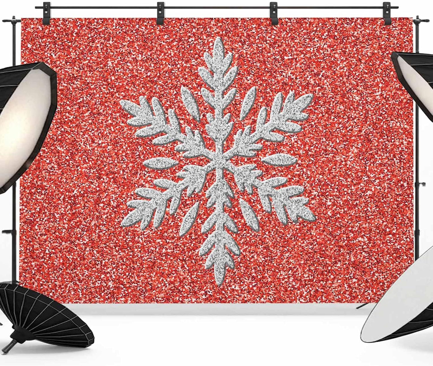 Generic 12 8 Modern Themed Photo Backdrop for Photoshoot, x FT Winter Watercolor Sparkling Snowflake Pattern Photo