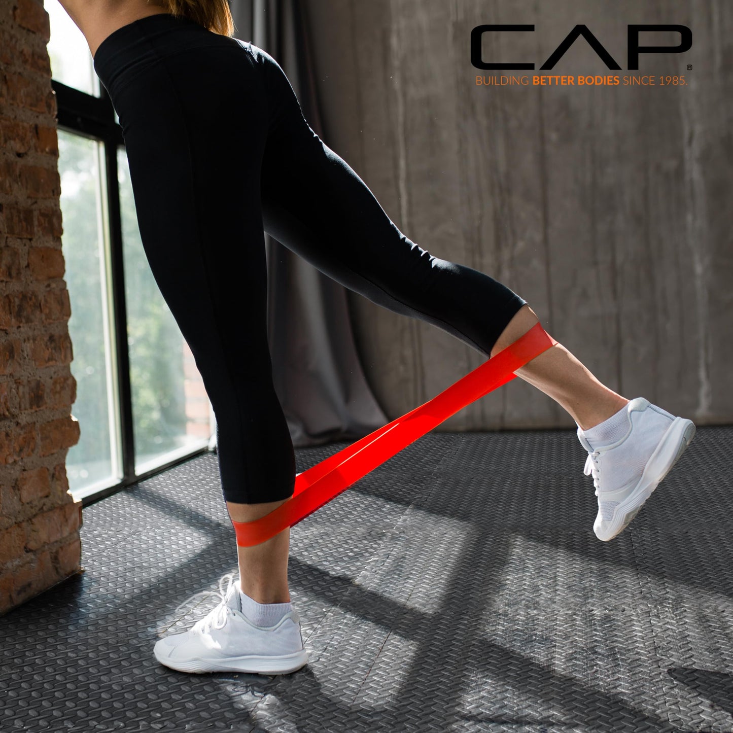 CAP Barbell 1-Inch Interlocking EVA Foam Exercise Puzzle Mat Home Gym Flooring - 1 Pack | 24" x 24" x 1" | T Pattern - Black