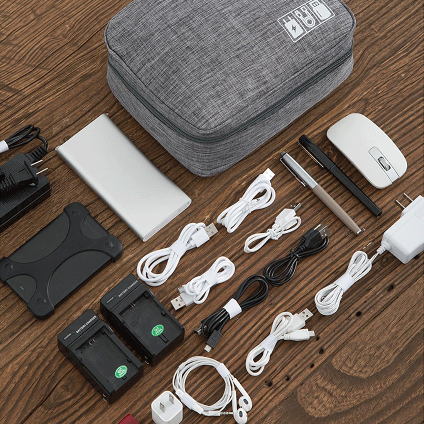 Versatile Organizer Case for Small Electronics and Cables