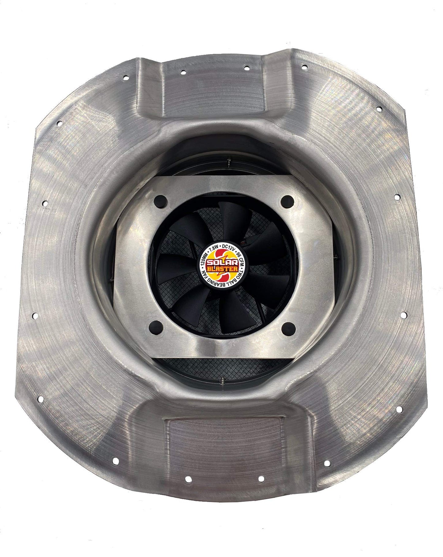Solar Mega RoofBlaster Adjustable for 3.5” ribbed Conex Shipping Containers (White) | Solar Roof Vent | Solar Roof Fan | Exhaust Fan for shipping containers | Get rid of hot air with the sun's power