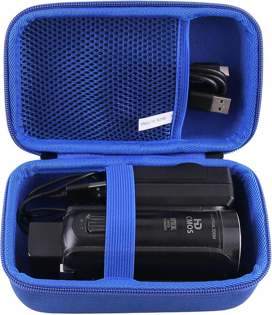 HDRCX405/HDRCX455 WAIYUCN Hard EVA Carrying Case Compatible with Sony Handycam Camcorder Case (blue)