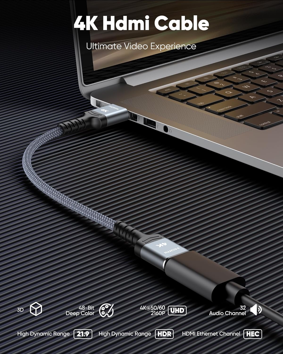 4K 1.72ft/52.5cm 1.36ft/41.5cm 3D, 2.2, PS-4/3/Monitor/Streaming Highwings Short HDMI Cable Total Length, Cable Length
