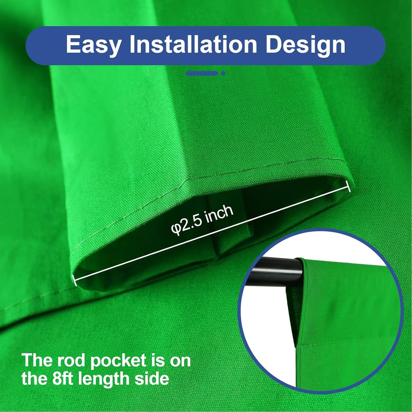EMART 8 10 4 Green Screen Backdrop, x Ft Photography Greenscreen Background Sheet Fabric Kit for YouTube Video