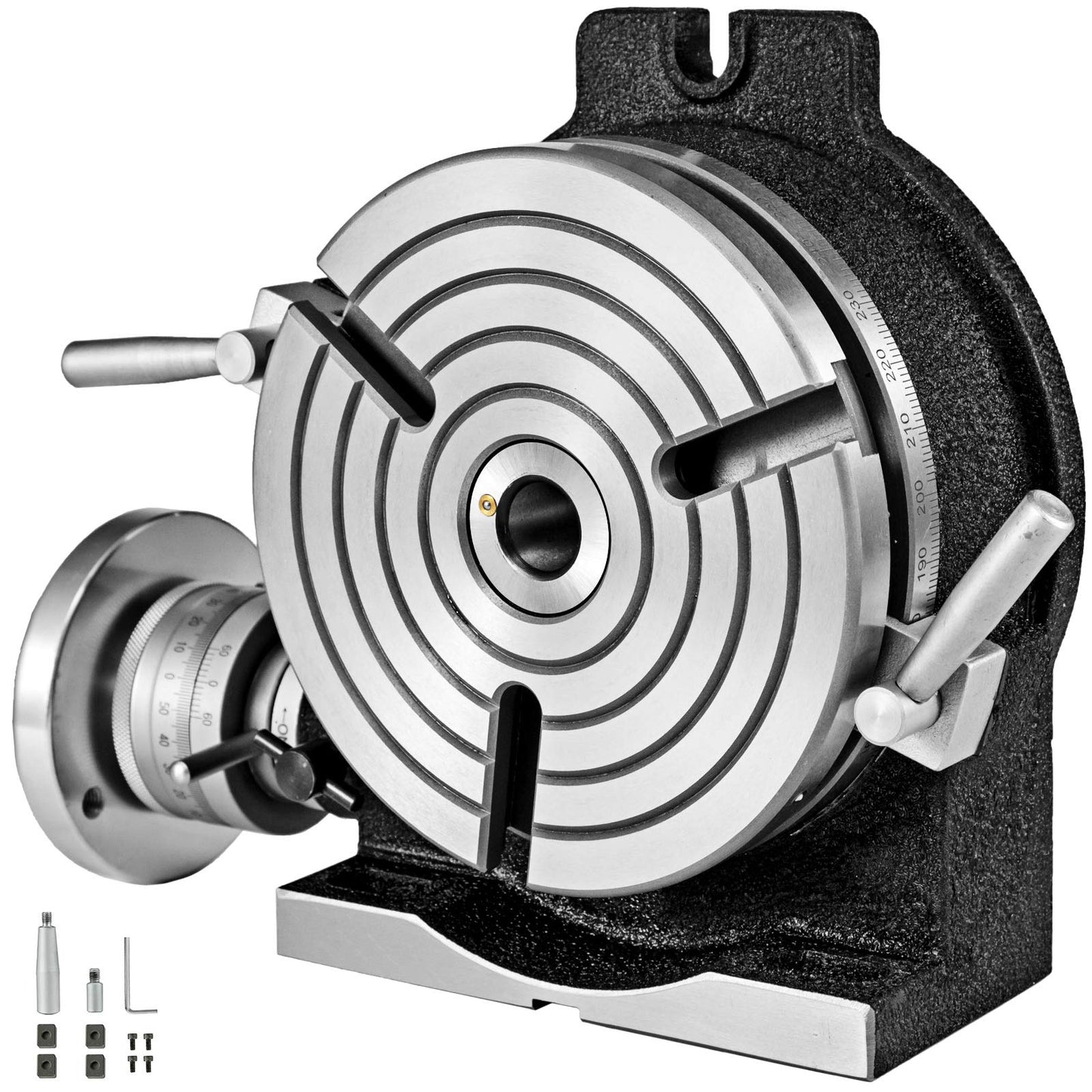 VEVOR Rotary Table 8 Inch/200 MM Horizontal Vertical Rotary Table 3-Slot Rotary Table for Milling Machine MT-3 Rotary Table for Milling 360 Degrees Precision Rotary Table