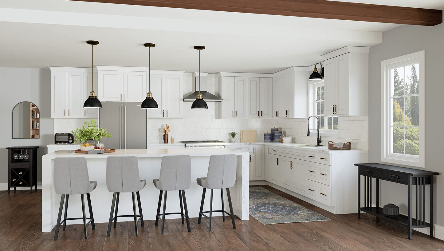 Design House Brookings Shaker Unassembled Wall Kitchen Cabinet W1230, 12 W x 12 D x 30 H, Painted White, Solid Wood, Design House, 561688