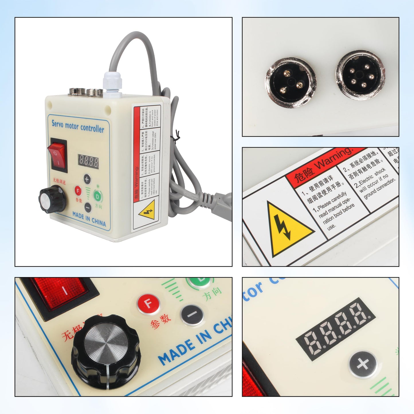 RATTMMOTOR 1100W Permanent Magnet DC Brushless Servo Motor 200-6000RPM 3.55N.m+Servo Motor Speed Controller for Woodworking Machine/Lathe/Drilling and Tapping Machine/Reducer/Belt Sander (110V)