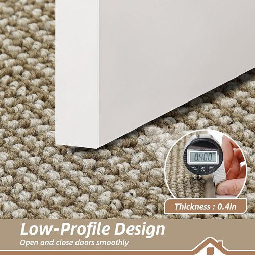 BEQHAUSE Dirt Trapper Door Mat - Non-Slip, Washable Entryway Rug | 17"x30", Light Beige, Low Profile